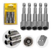 Kit Soquete Canhão Magnético 5 Peças 5/16 X 65mm Kit Soquete Canhão Magnético 5 Peças 5/16 X 65mm