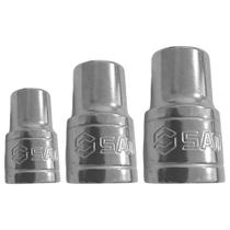Kit Soquete Estriado 1/2 Tamanhos Variados 3 Un - SATA Kit Soquete Estriado 1/2 Tamanhos Variados 3 Un - SATA