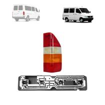 Kit soquete + lanterna traseira sprinter 1997 a 2001 lado direito (tricolor)