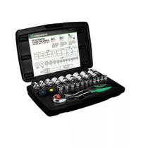 Kit Soquetes Com Catraca 20Pç 1/4" 3/8" 1/2" Carbografite 012555812 Kit Soquetes Com Catraca 20Pç 1/4" 3/8" 1/2" Carbografite 012555812