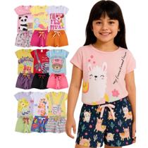 Kit Sortido 10 Peças de Roupas Infantil bebê Menina 5 Camisetas 5 Bermudas Kit 5 com Conjuntos Infantil Verão para Menina Bebê dias quentes Kit Sortido 10 Peças de Roupas Infantil bebê Menina 5 Camisetas 5 Bermudas Kit 5 com Conjuntos Infantil Verão para Menina Bebê dias quentes