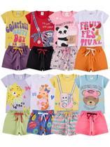 Kit Sortido 10 Peças de Roupas Infantil Menina Conjunto Verão Roupas Infantil Menina dias quentes