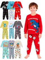 Kit Sortido 10 Peças Pijama Infantil Bebê Menino Manga Comprida kit 5 pijamas para menino bebê manga longa Kit Sortido 10 Peças Pijama Infantil Bebê Menino Manga Comprida kit 5 pijamas para menino bebê manga longa