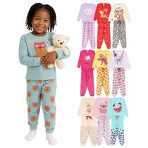 Kit Sortido 10 Peças Pijama Infantil Menina Manga Comprida kit 5 pijamas para menina manga longa Kit Sortido 10 Peças Pijama Infantil Menina Manga Comprida kit 5 pijamas para menina manga longa