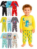 Kit Sortido 10 Peças Pijama Infantil Menino Manga Comprida kit 5 pijamas para menino manga longa