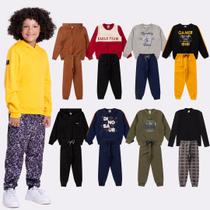 Kit Sortido 4 Peças de Roupas Infantis Menino Inverno- 2 Casacos + 2 Calças