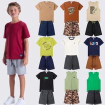 Kit Sortido 4 Peças de Roupas Infantis Menino Verão- 2 Camisetas +2 Shorts Kit Sortido 4 Peças de Roupas Infantis Menino Verão- 2 Camisetas +2 Shorts