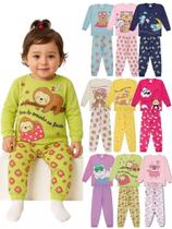 Kit Sortido 4 Peças Pijama Manga Longa Menina 2 Camisas 2 Calças Kit com 2 Pijamas de Roupa Infantil para menina Kit Sortido 4 Peças Pijama Manga Longa Menina 2 Camisas 2 Calças Kit com 2 Pijamas de Roupa Infantil para menina