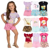 Kit Sortido 6 Peças de Roupas Infantil feminino bebê Menina 3 Camisetas 3 Bermudas Kit 3 com Conjuntos Infantil Verão para Menina Bebê dias quentes Kit Sortido 6 Peças de Roupas Infantil feminino bebê Menina 3 Camisetas 3 Bermudas Kit 3 com Conjuntos Infantil Verão para Menina Bebê dias quentes