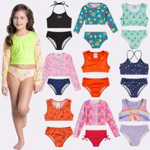 Kit Sortido 6 Peças de Roupas Infantis Menina Moda Praia- 3 Tops + 3 Calcinhas Kit Sortido 6 Peças de Roupas Infantis Menina Moda Praia- 3 Tops + 3 Calcinhas