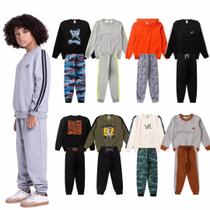 Kit Sortido 6 Peças de Roupas Infantis Menino Inverno- 3 Casacos + 3 Calças