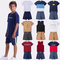 Kit Sortido 6 Peças de Roupas Infantis Menino Verão- 3 Camisetas + 3 Shorts Kit Sortido 6 Peças de Roupas Infantis Menino Verão- 3 Camisetas + 3 Shorts