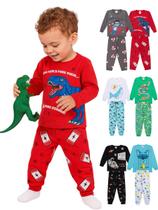 Kit Sortido 6 Peças Pijama Comprido Infantil Menino bebê 3 Camisas 3 Calças Kit com 3 Pijamas longo e Roupa bebê Menino