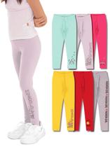 Kit Sortido de 3 Calças Leggings de Cotton para Meninas Legging Menina conforto Kit Sortido de 3 Calças Leggings de Cotton para Meninas Legging Menina conforto
