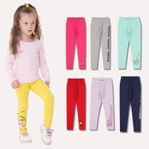 Kit Sortido de 5 Calças Leggings de Cotton para Meninas Roupa Infantil Menina Bebê
