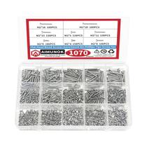 Kit Sortido De Parafusos Autoatarraxantes De Rosca Para Madeira M2 Com 1070 Peças E Conjunto De Kit Sortido De Parafusos Autoatarraxantes De Rosca Para Madeira M2 Com 1070 Peças E Conjunto De