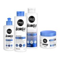 Kit SOS Bomba Original Shampoo + Condicionador + Creme de Pentear + Máscara 500g - S.O.S Bomba