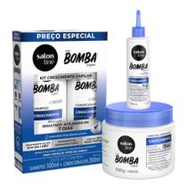 Kit SOS Bomba Original + Tônico Crescimento acelerado + Máscara de Hidratação Salon Line