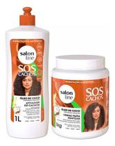 Kit Sos Cachos Coco Ativador + Creme Pentear Salon Line