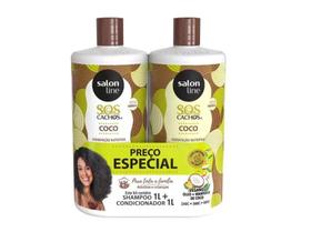 Kit SOS Cachos Coco Profundo Shampoo e Condicionador Litrão Salon Line