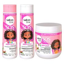 Kit SOS Cachos Kids Hidratação Salon Line - Shampoo + Condicionador + Máscara 500g