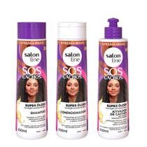 Kit SOS Cachos Super Óleos com Shampoo + Condicionador e Ativador de Cachos Salon Line
