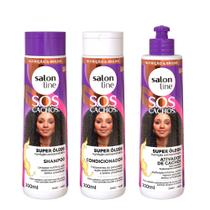 Kit SOS Cachos Super Óleos com Shampoo + Condicionador e Ativador de Cachos Salon Line