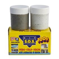 Kit SOS Cola Veda Solda Até Debaixo D'água Tubos 100g