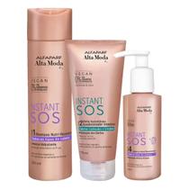 Kit SOS Instant Shampoo + Condicionador Cacheados + Leave In Alta Moda Kit SOS Instant Shampoo + Condicionador Cacheados + Leave In Alta Moda