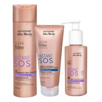 Kit SOS Instant Shampoo + Condicionador Secos + Leave In Alta Moda Kit SOS Instant Shampoo + Condicionador Secos + Leave In Alta Moda
