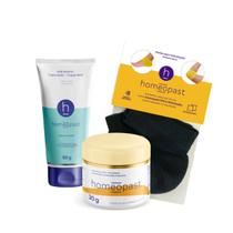 Kit SOS Pés Homeopast - 1 Ultra Hidratação / 1 Tripla Ação Toque Seco / 1 Meia Para Hidratação