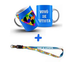 Kit Sou Vovô de Autista com Caneca + Chaveiro e Cordão