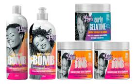 Kit Soul Power Bomb Sh, Cr. Pentear, Masc + Curly Gelatine