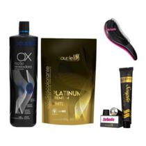 Kit souple liss 1 pó branco + 1 ox 35 + 1 coloração