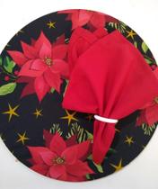 kit Sousplast 2 lugares flor Natal + Trilho