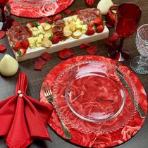 Kit Sousplat Completo Mesa Dia dos Namorados Jantar Romântico 2 Lugares
