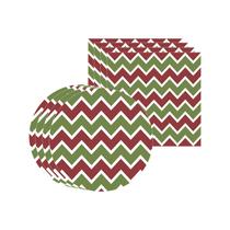 Kit Sousplat + Guardanapo Natal Fundo Chevron