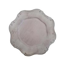 Kit Sousplat Mesa Posta 33cm 2 Lugares Jantar Luxo Creme