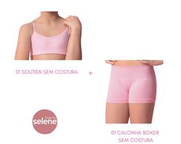 Kit soutien+calcinha sem costura infantil/juvenil-premium