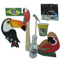 Kit Souvenirs Brasileiros 8 Peças -Lembranças para Estrangeiros - Cachaça é Presente