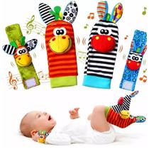 Kit Sozzy Chocalho Bebê Pulseira e Meia 4 Peças Estímulo Sensorial Kit Sozzy Chocalho Bebê Pulseira e Meia 4 Peças Estímulo Sensorial