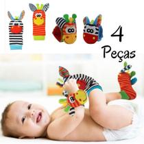 Kit Sozzy Meia E Pulseira Com Chocalhos Para Bebê Infantil