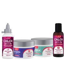 Kit Spa dos Pés Calox Amaciante dos Calos + Lixapex Esfoliante + Pémax Hidratante + Óleo Finalizador Cora