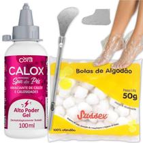 Kit Spa Dos Pés Calox Gel Cora Espátula 222 Algodão Botinha