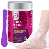 Kit Spa dos Pés Creme Hidratante Pantenol 1Kg Espátula Plástica e 100 Botinhas