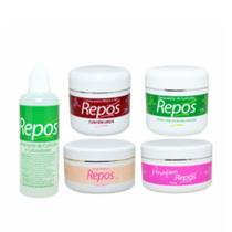 Kit Spa dos Pés Repos 5 produtos Amaciante 120ml Creme Removedor 120g Creme Ureia 120g Esfoliante 250g Parafina 250g