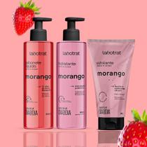 Kit spa em casa morango cuidados corporais labotrat
