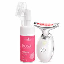 Kit Spa Facial Rosa Mosqueta com Mousse 150ml e Massageador para Revitalização Yeet Kit Spa Facial Rosa Mosqueta com Mousse 150ml e Massageador para Revitalização Yeet
