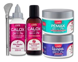 Kit Spa Pés Cora Calox Gel Removedor Calos Com Rosa Mosqueta