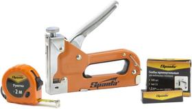 Kit Sparta Grampeador Tapeceiro de Alta Resistência com Trena 2m e Grampos 8mm na Maleta Pro Kit Sparta Grampeador Tapeceiro de Alta Resistência com Trena 2m e Grampos 8mm na Maleta Pro